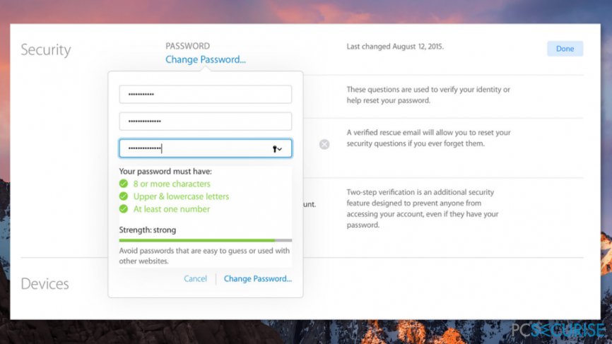 Change Apple ID password to fix 