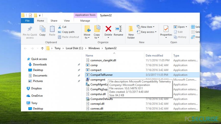 delete Microsoft Compatibility Telemetry (CompatTelRunner.exe)