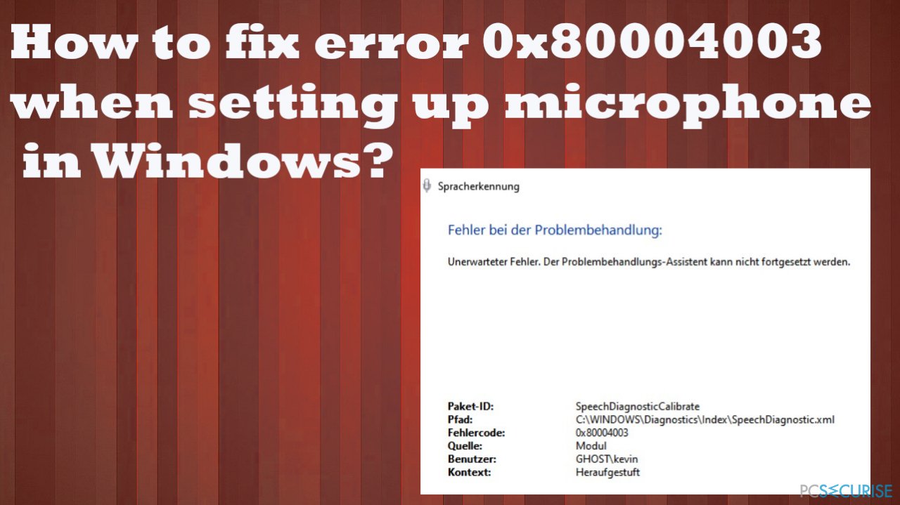 Comment corriger l’erreur 0x80004003 lors de la configuration du microphone sur Windows ?