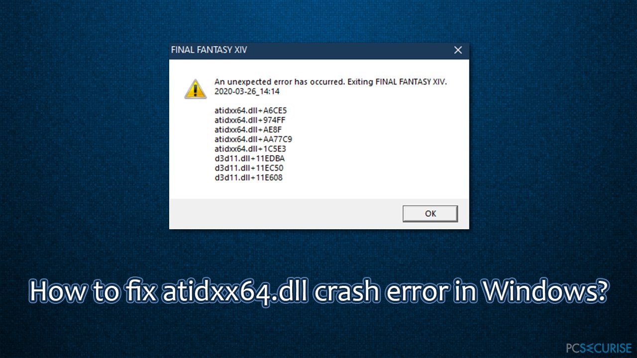 How to fix atidxx64.dll crash error in Windows?