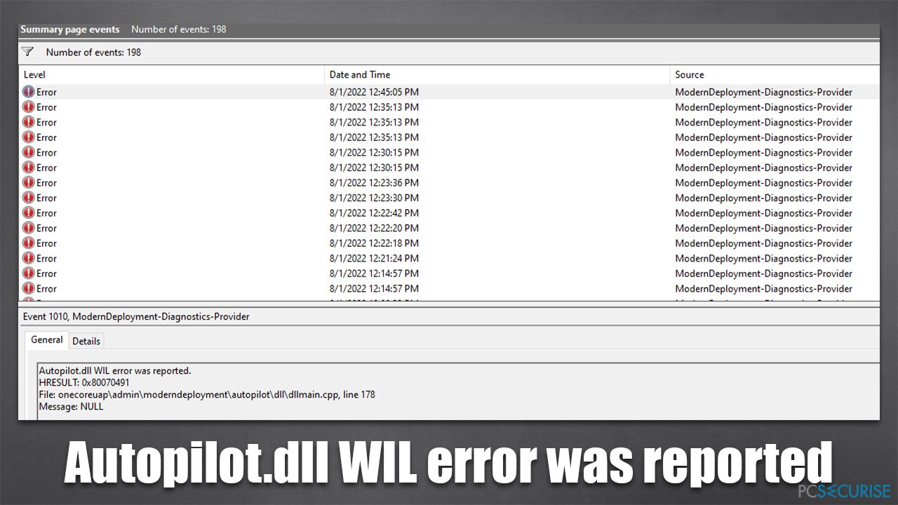 Comment corriger l’erreur « Une erreur WIL Autopilot.dll a été signalée » sur Windows ?