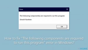 Comment résoudre le problème «Les composants suivants sont requis pour exécuter ce programme» sur Windows ?