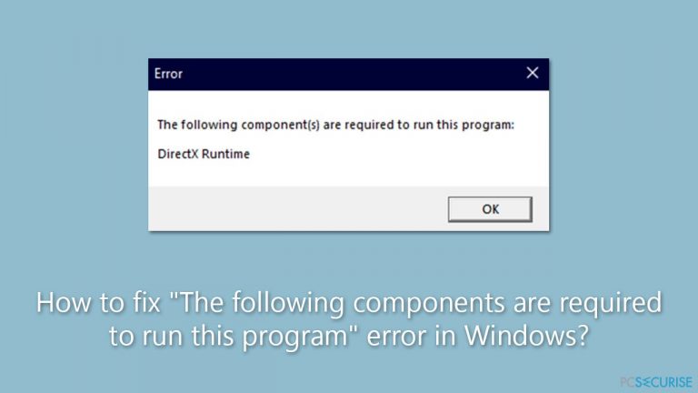 Comment résoudre le problème «Les composants suivants sont requis pour exécuter ce programme» sur Windows ?