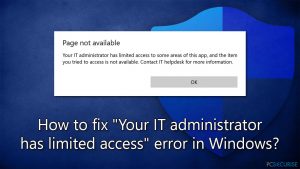 Comment corriger l'erreur «Votre administrateur informatique a un accès limité» sur Windows ?