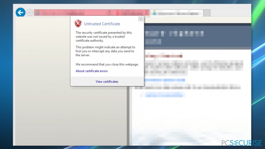 Install certificates to remove 