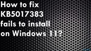 Comment résoudre l'échec de l'installation de la KB5017383 sur Windows 11 ?
