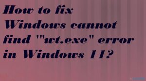 Comment corriger l'erreur "wt.exe" de Windows 11 ?